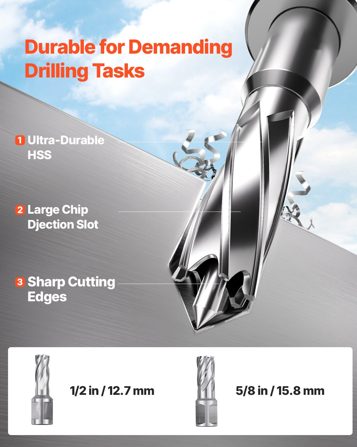 VEVOR Magnetic Drill, 1450W Motor 1.6 in Boring Diameter, 2810 lbf Portable Electric Mag Drill Press, with 2 Coring Bits, Variable Speed, Drilling Machine for Metal Surface, Home Improvement Industry - CLZTJ2J40MMMO8WSCV1 - view 5