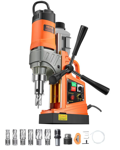 VEVOR Magnetic Drill, 1450W Motor 2 in Boring Diameter, 2878 lbf Portable Electric Mag Drill Press, with 6 Coring Bits, Variable Speed, Drilling Machine for Metal Surface, Home Improvement Industry - CLZTJ6JT50MMO3WWGV1 - view 1
