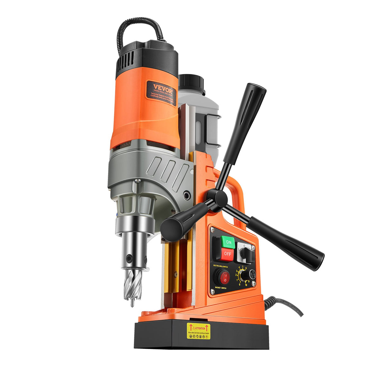 VEVOR Magnetic Drill, 1450W Motor 2 in Boring Diameter, 2878 lbf Portable Electric Mag Drill Press, with 6 Coring Bits, Variable Speed, Drilling Machine for Metal Surface, Home Improvement Industry - CLZTJ6JT50MMO3WWGV1 - view 10