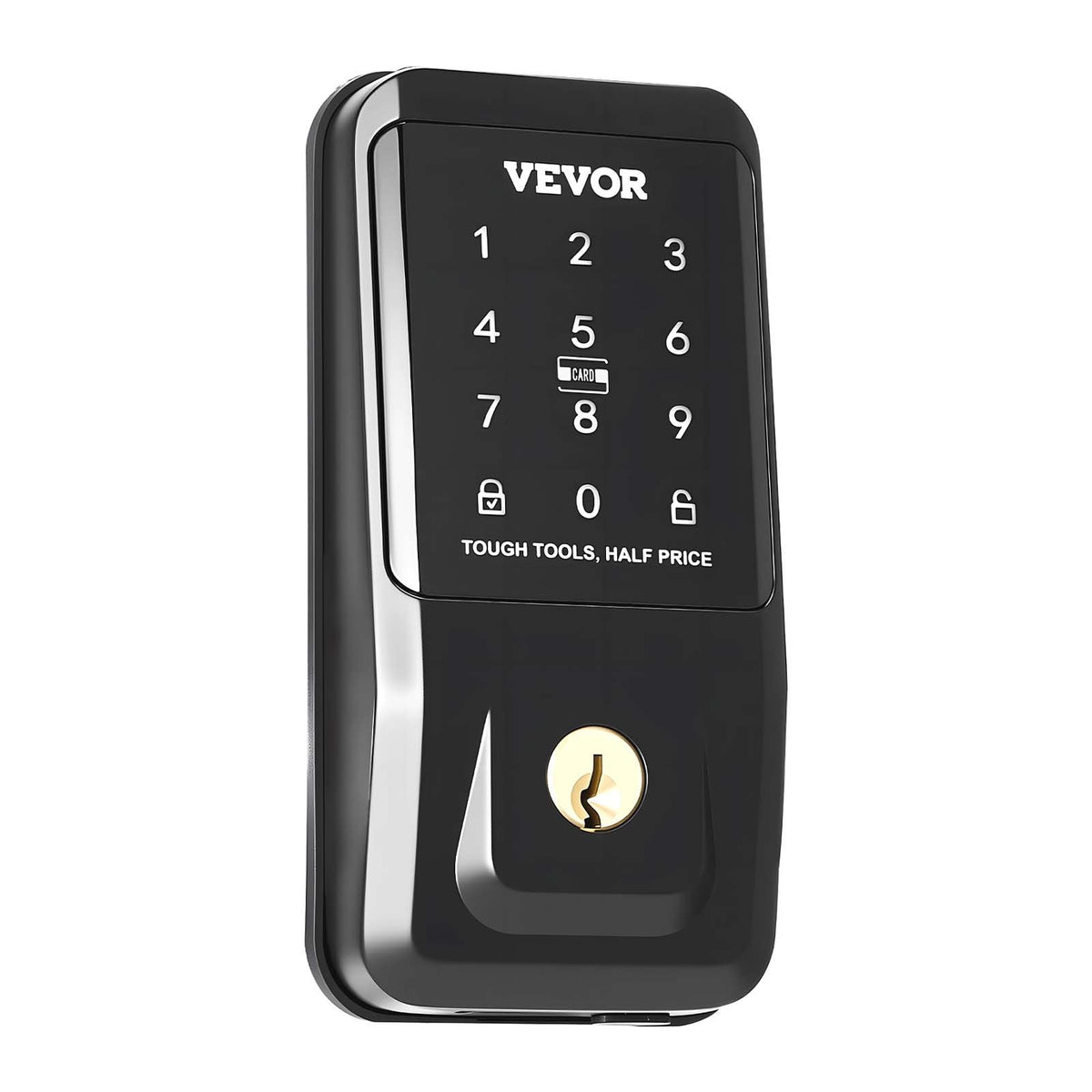VEVOR Keyless Entry Door Lock with Handle Set, Touchpad Electronic Deadbolt with IC Card, Customizable User Codes, Keyed Entry, Auto Lock, Anti-Peeking Password, Backlit, for Home, Matte Black - CMSMBDLSBTZYE2S91001V9 - view 10