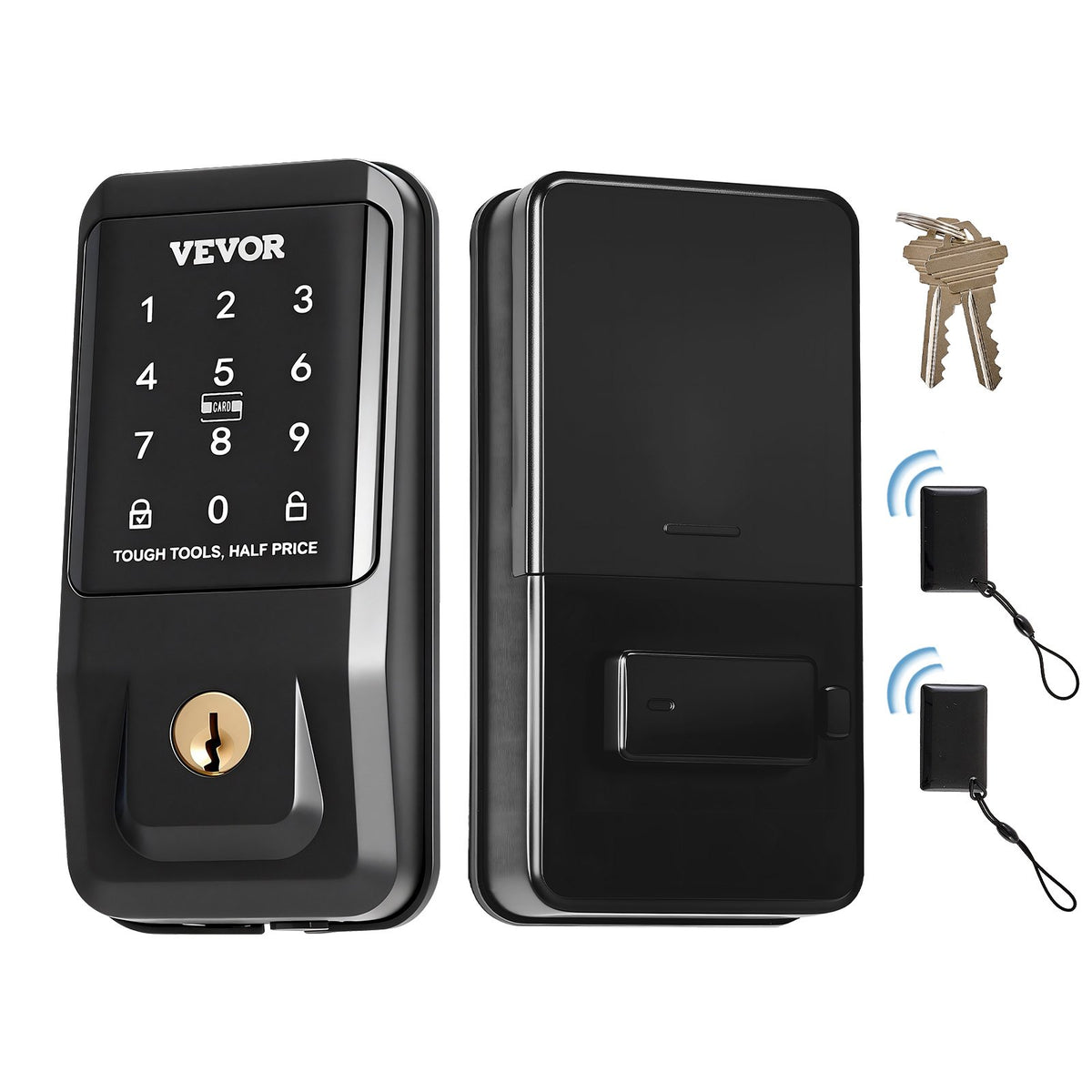 VEVOR Keyless Entry Door Lock, Touchpad Electronic Deadbolt with IC Card, Customizable User Codes, Keyed Entry, Auto Lock, Anti-Peeking Password, Backlit, Easy Installation, for Home, Matte Black - CMSMBSYGH000RESUE001V9 - view 1