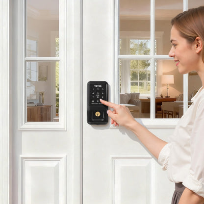VEVOR Keyless Entry Door Lock, Touchpad Electronic Deadbolt with IC Card, Customizable User Codes, Keyed Entry, Auto Lock, Anti-Peeking Password, Backlit, Easy Installation, for Home, Matte Black - CMSMBSYGH000RESUE001V9 - view 9