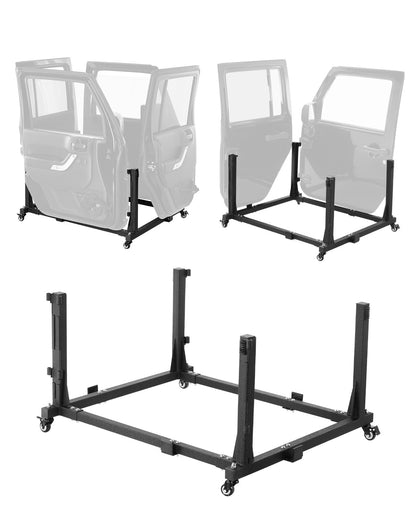 VEVOR Jeep Door Storage Cart, 4 Doors Moveable Storage Cart Rack with Thickened Rubber Cushion, Sturdy Car Door Holder Cart Fit for Jeep Wrangler JK JL/Gladiator JT 2007- 2023 JK JL / Gladiator JT - CMTCFXCZ4PCS2X886V0 - view 1