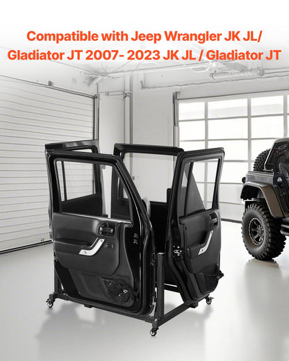 VEVOR Jeep Door Storage Cart, 4 Doors Moveable Storage Cart Rack with Thickened Rubber Cushion, Sturdy Car Door Holder Cart Fit for Jeep Wrangler JK JL/Gladiator JT 2007- 2023 JK JL / Gladiator JT - CMTCFXCZ4PCS2X886V0 - view 3