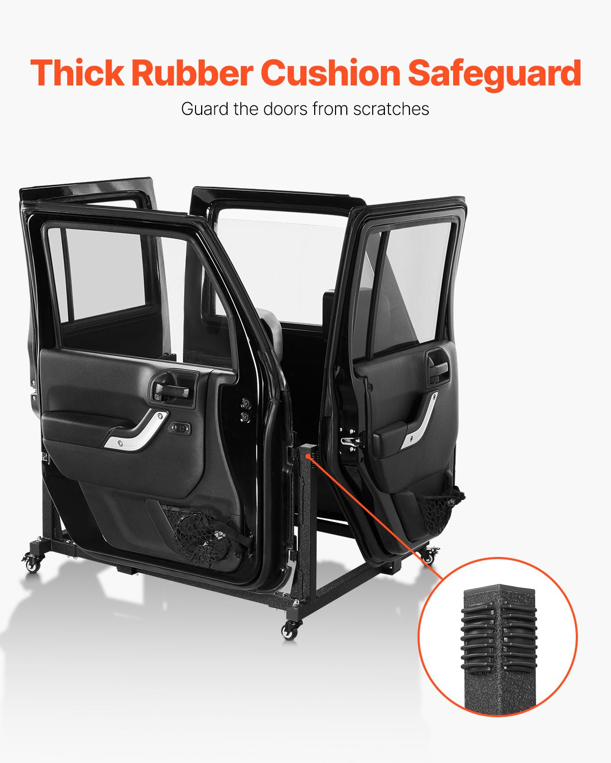VEVOR Jeep Door Storage Cart, 4 Doors Moveable Storage Cart Rack with Thickened Rubber Cushion, Sturdy Car Door Holder Cart Fit for Jeep Wrangler JK JL/Gladiator JT 2007- 2023 JK JL / Gladiator JT - CMTCFXCZ4PCS2X886V0 - view 5