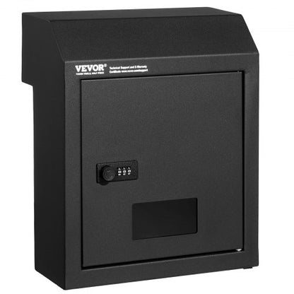 VEVOR Through The Door Key Drop Box, Heavy Duty Steel Through the Door Mailbox with 12" Combination Lock, Mail Drop Box, Black - CMXBXMMSBLACBDP02V0 - view 2