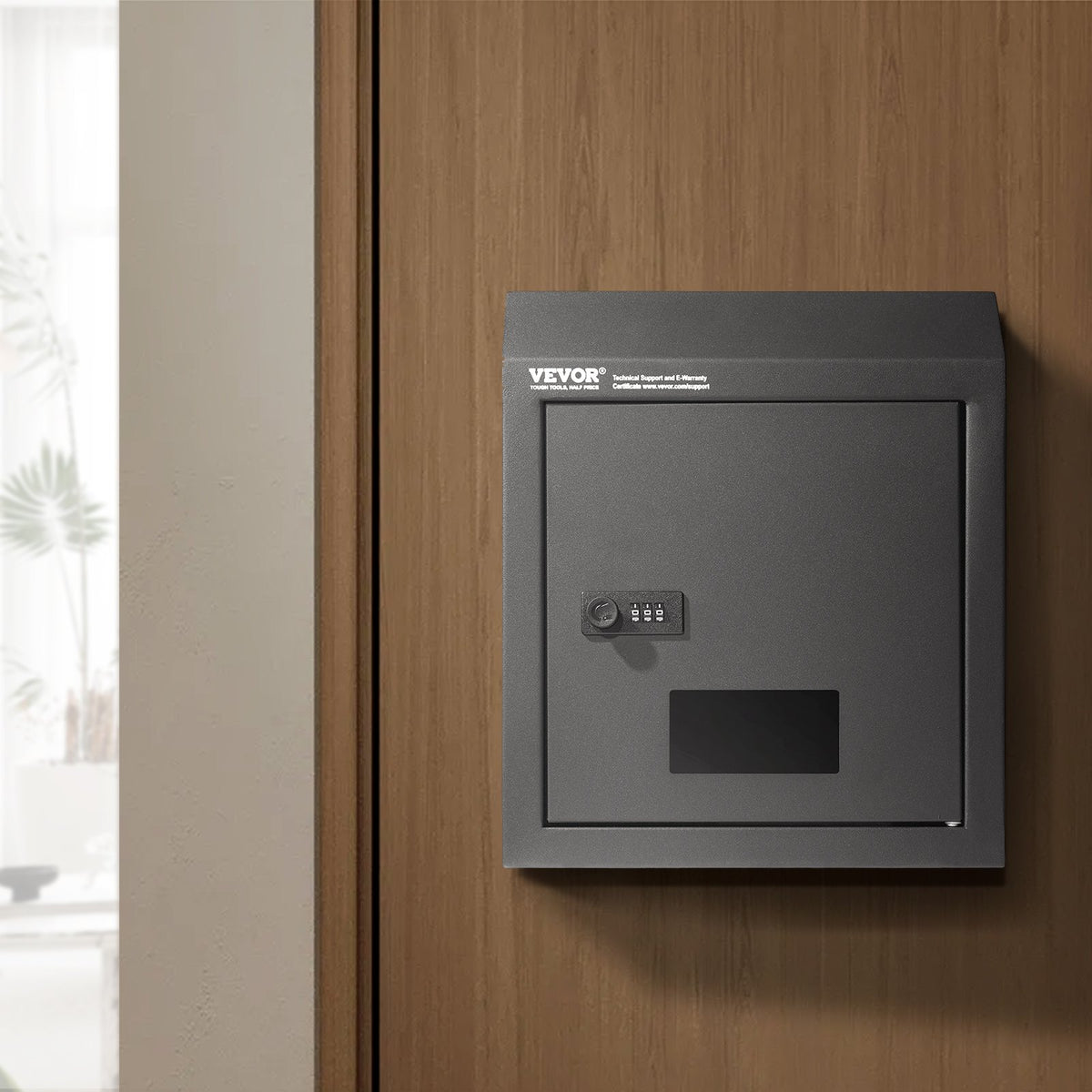 VEVOR Through The Door Key Drop Box, Heavy Duty Steel Through the Door Mailbox with 12" Combination Lock, Mail Drop Box, Black - CMXBXMMSBLACBDP02V0 - view 9