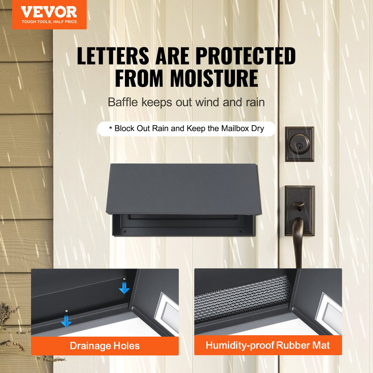 VEVOR Sturdy Metal Key Locker, Combo Lock, Mountable on Wall, 12'', Charcoal Gray, Ensures Safe Keeping of Mail and Keys - CMXBXYCSBLACB3MU1V0 - view 3
