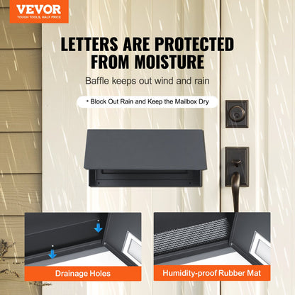 VEVOR Sturdy Metal Key Locker, Combo Lock, Mountable on Wall, 12'', Charcoal Gray, Ensures Safe Keeping of Mail and Keys - CMXBXYCSBLACB3MU1V0 - view 3