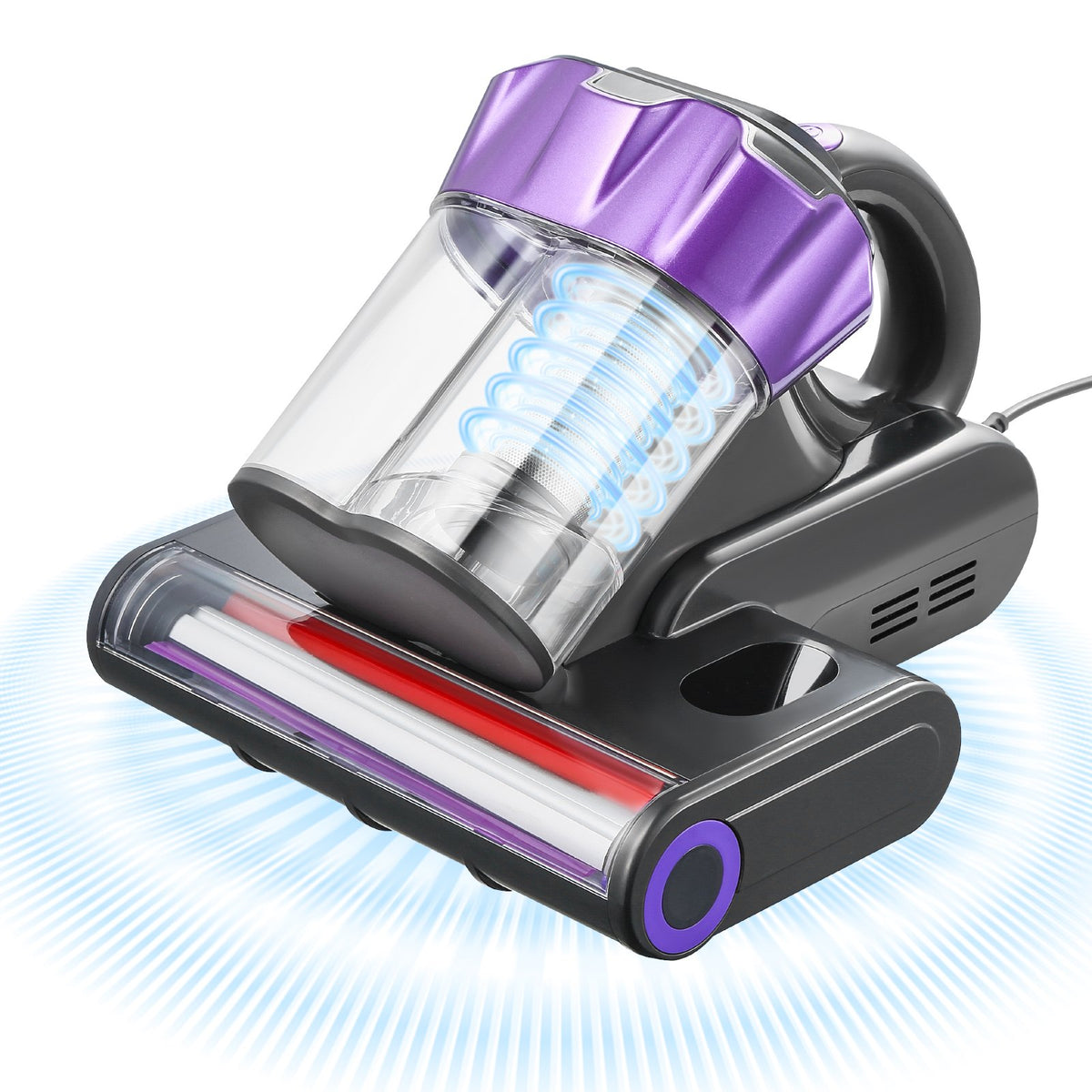 VEVOR Mattress Vacuum Cleaner, 550W Bed Vacuum Cleaner with 18Kpa Powerful Suction and Dual Dust Bin, HEPA Filter & Heating, Ultrasound Tech & Cleaning Lights, Handheld for Bed, Sofa, Corded, Gray - CMY400W14KPAUNPXV001V1 - view 1