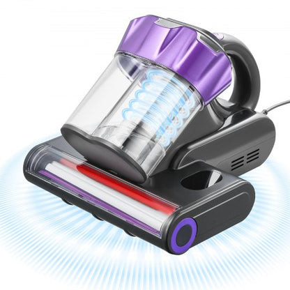 VEVOR Mattress Vacuum Cleaner, 550W Bed Vacuum Cleaner with 18Kpa Powerful Suction and Dual Dust Bin, HEPA Filter & Heating, Ultrasound Tech & Cleaning Lights, Handheld for Bed, Sofa, Corded, Gray - CMY400W14KPAUNPXV001V1 - view 2