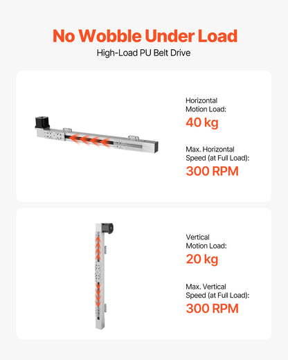 VEVOR Linear Guide Rail, Belt Drive, CNC Linear Motion Stage Actuator, with Nema34 Stepper Motor, 600 mm Stroke Work Size, High Speed Motorized, for Engraving Machine, CNC Milling Machine, 3D Printer - CNCZXDGPDCD6DKSD3001V9 - view 5