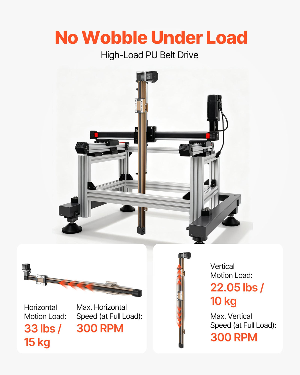 VEVOR Linear Guide Rail, Belt Drive, CNC Linear Motion Stage Actuator, with Nema34 Stepper Motor, 1300 mm Stroke Work Size, High Speed Motorized, for Engraving Machine, CNC Milling Machine, 3D Printer - CNCZXDGPDCD6PZ6T6001V9 - view 5