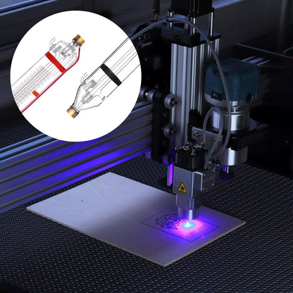 VEVOR 130W CO2 Laser Tube, 65 in (1650 mm) Length, 3.1 in (80 mm) Dia Borosilicate Glass Laser Cutter Tube with Metal Head, 10,000hr Wires Preconnected for Laser Engraver Engraving Cutting Machine - CO2JGG130W00KXS3BV9 - view 9