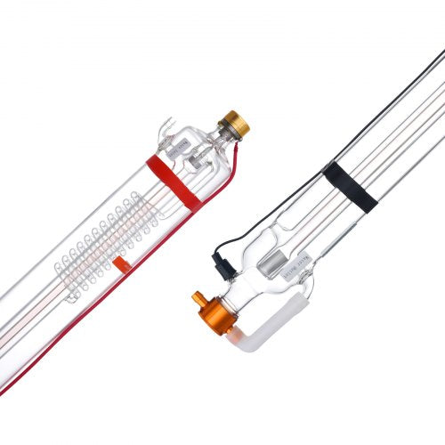 VEVOR 90W CO2 Laser Tube, 49.2 in (1250 mm) Length, 3.1 in (80 mm) Dia Borosilicate Glass Laser Cutter Tube with Metal Head, 10,000hr Wires Preconnected for Laser Engraver Engraving Cutting Machine - CO2JGG90W000YYZS2V9 - view 2