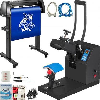 VEVOR 5.5x3.5 inch Cap Heat Press & 53 Inch Vinyl Cutter Machine w/ Floor Stand - CP2815-KZJ1350001V1 - view 1