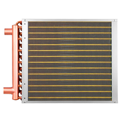 VEVOR Water to Air Heat Exchanger, 14 x 14 in Finned Tube HVAC Heat Exchanger Coil with Copper Tubes & Aluminum Fins, 65K BTU Output for Outdoor Wood Furnace, Hydronic Heating & Cooling Systems - CPGSHRQ14INCUNHCL001V0 - view 10