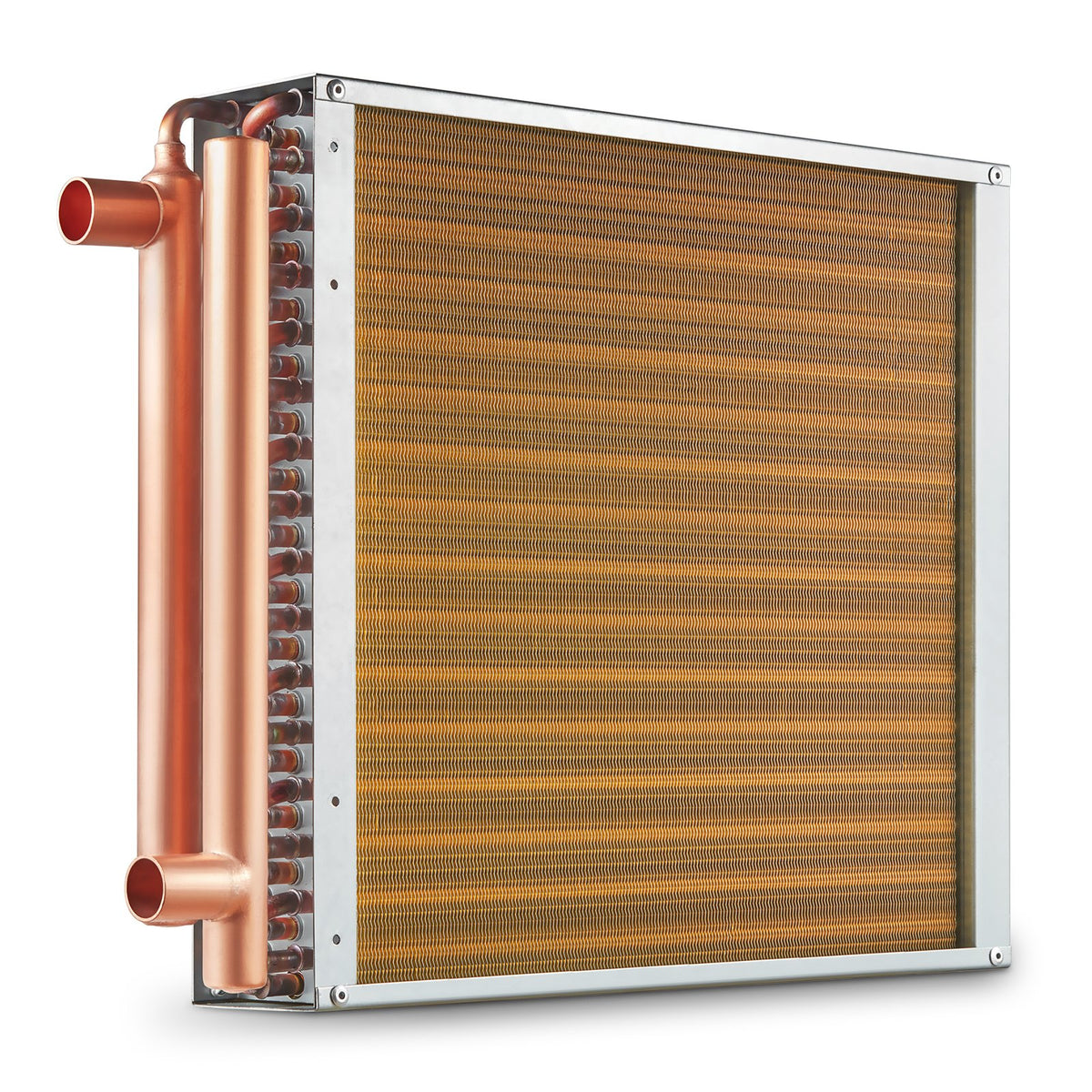 VEVOR Heat Exchanger Water to Air, 16"x 16" with 3-Row 3/8" Copper Ports, 193 Aluminum Fins Heat Exchanger for Outdoor Wood Furnaces, Residential Heating and Cooling, and Forced Air Heating - CPGSHRQ161606S869V0 - view 1