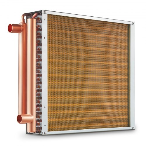 VEVOR Heat Exchanger Water to Air, 16"x 16" with 3-Row 3/8" Copper Ports, 193 Aluminum Fins Heat Exchanger for Outdoor Wood Furnaces, Residential Heating and Cooling, and Forced Air Heating - CPGSHRQ161606S869V0 - view 2