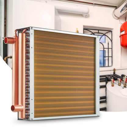 VEVOR Heat Exchanger Water to Air, 16"x 16" with 3-Row 3/8" Copper Ports, 193 Aluminum Fins Heat Exchanger for Outdoor Wood Furnaces, Residential Heating and Cooling, and Forced Air Heating - CPGSHRQ161606S869V0 - view 9