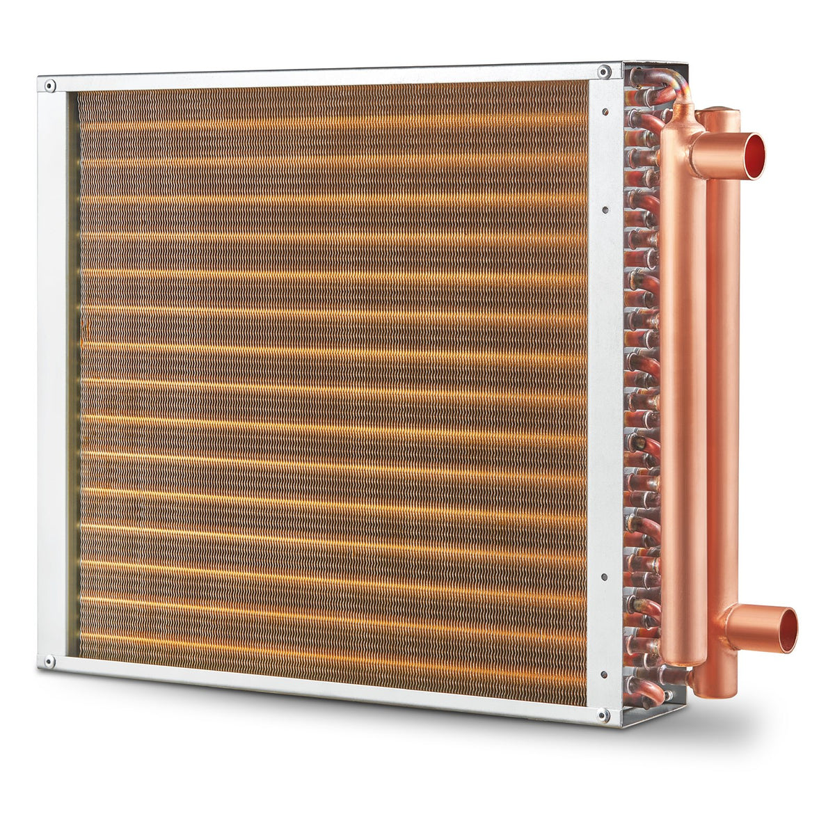 VEVOR Heat Exchanger Water to Air, 16"x 16" with 3-Row 3/8" Copper Ports, 193 Aluminum Fins Heat Exchanger for Outdoor Wood Furnaces, Residential Heating and Cooling, and Forced Air Heating - CPGSHRQ161606S869V0 - view 10