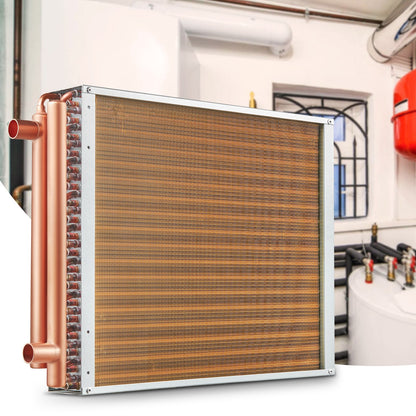 VEVOR Heat Exchanger Water to Air, 18"x 20" with 3-Row 3/8" Copper Ports, 242 Aluminum Fins Heat Exchanger for Outdoor Wood Furnaces, Residential Heating and Cooling, and Forced Air Heating - CPGSHRQ18200VCZ68V0 - view 9