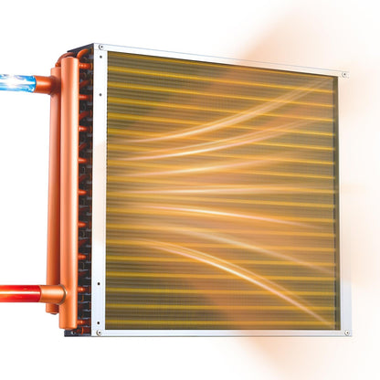 VEVOR Water to Air Heat Exchanger, 18 x 18 in Finned Tube HVAC Heat Exchanger Coil with Copper Tubes & Aluminum Fins, 120K BTU Output for Outdoor Wood Furnace, Hydronic Heating & Cooling Systems - CPGSHRQ18INCCWFK9001V0 - view 1