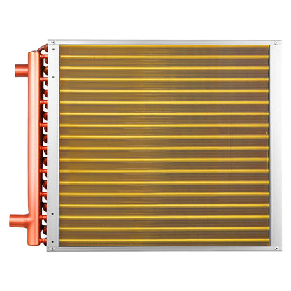 VEVOR Water to Air Heat Exchanger, 18 x 18 in Finned Tube HVAC Heat Exchanger Coil with Copper Tubes & Aluminum Fins, 120K BTU Output for Outdoor Wood Furnace, Hydronic Heating & Cooling Systems - CPGSHRQ18INCCWFK9001V0 - view 10