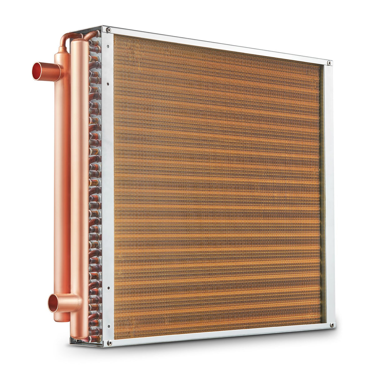 VEVOR Heat Exchanger Water to Air, 20"x 20" with 3-Row 3/8" Copper Ports, 242 Aluminum Fins Heat Exchanger for Outdoor Wood Furnaces, Residential Heating and Cooling, and Forced Air Heating - CPGSHRQ202001R9UUV0 - view 1
