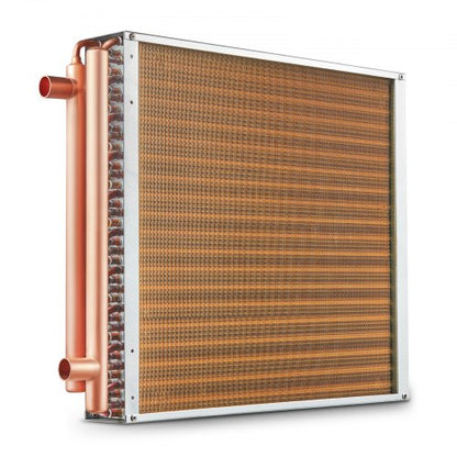 VEVOR Heat Exchanger Water to Air, 20"x 20" with 3-Row 3/8" Copper Ports, 242 Aluminum Fins Heat Exchanger for Outdoor Wood Furnaces, Residential Heating and Cooling, and Forced Air Heating - CPGSHRQ202001R9UUV0 - view 2