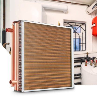 VEVOR Heat Exchanger Water to Air, 20"x 20" with 3-Row 3/8" Copper Ports, 242 Aluminum Fins Heat Exchanger for Outdoor Wood Furnaces, Residential Heating and Cooling, and Forced Air Heating - CPGSHRQ202001R9UUV0 - view 9