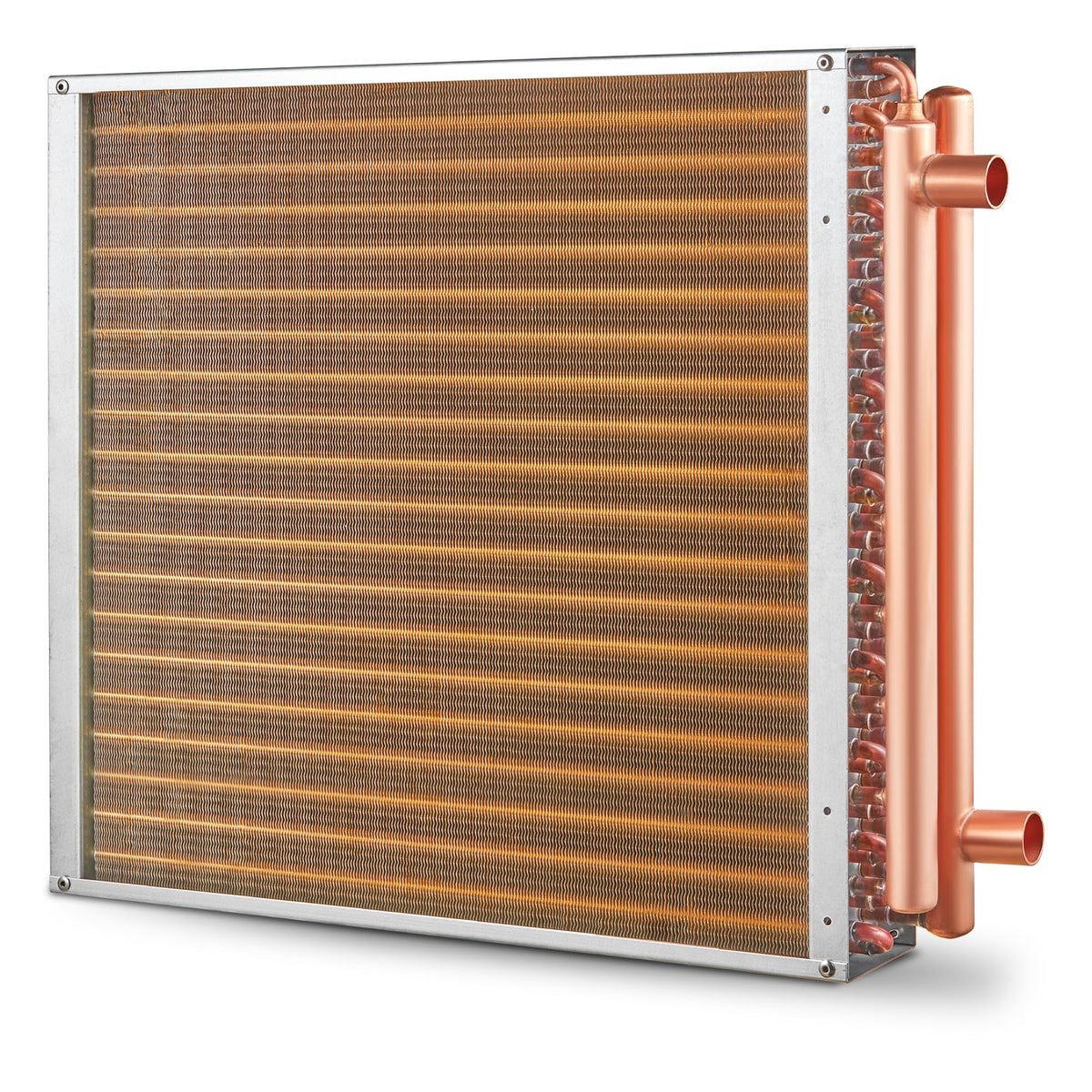VEVOR Heat Exchanger Water to Air, 20"x 20" with 3-Row 3/8" Copper Ports, 242 Aluminum Fins Heat Exchanger for Outdoor Wood Furnaces, Residential Heating and Cooling, and Forced Air Heating - CPGSHRQ202001R9UUV0 - view 10