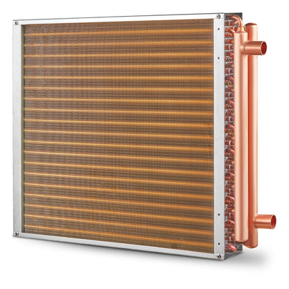 VEVOR Heat Exchanger Water to Air, 20"x 20" with 3-Row 3/8" Copper Ports, 242 Aluminum Fins Heat Exchanger for Outdoor Wood Furnaces, Residential Heating and Cooling, and Forced Air Heating - CPGSHRQ202001R9UUV0 - view 10