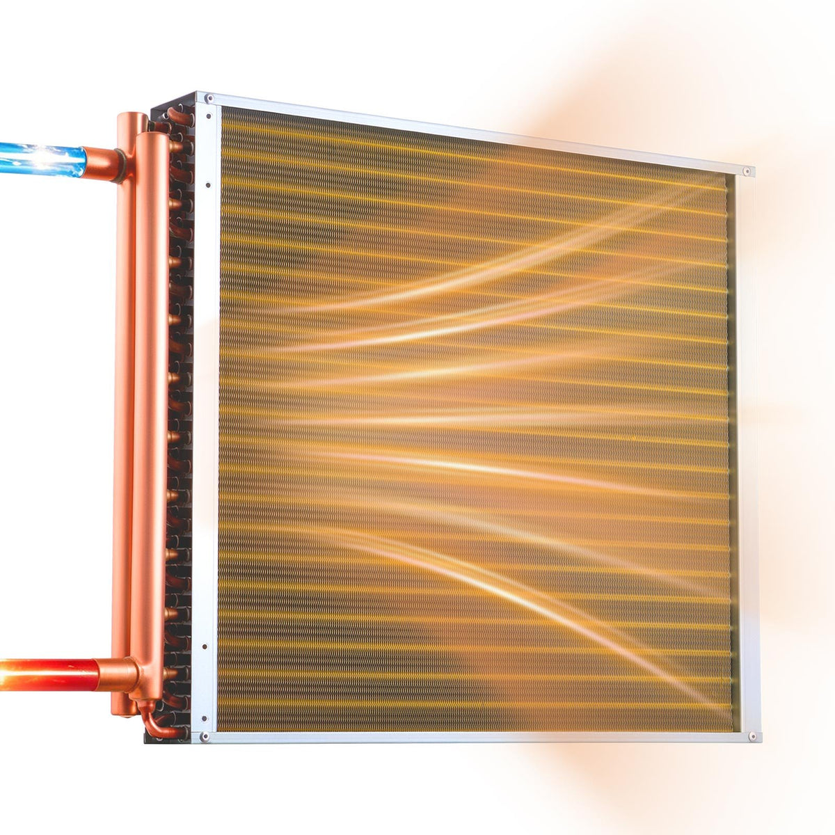 VEVOR Water to Air Heat Exchanger, 22 x 22 in Finned Tube HVAC Heat Exchanger Coil with Copper Tubes & Aluminum Fins, 190K BTU Output for Outdoor Wood Furnace, Hydronic Heating & Cooling Systems - CPGSHRQ22INCEXP9L001V0 - view 1