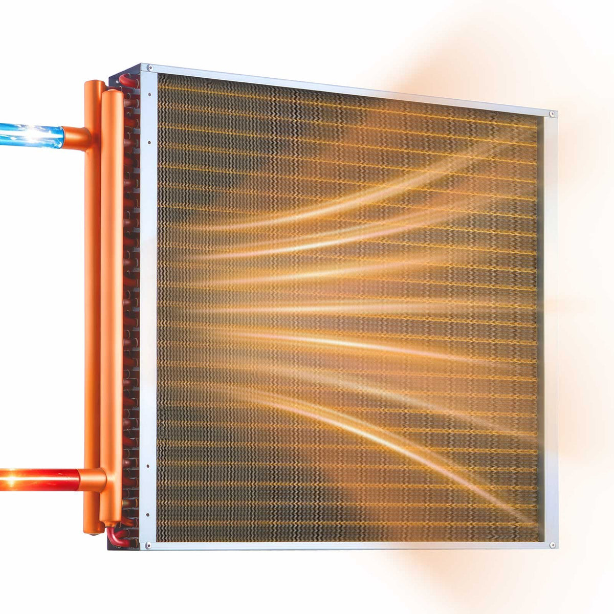 VEVOR Water to Air Heat Exchanger, 24 x 24 in Finned Tube HVAC Heat Exchanger Coil with Copper Tubes & Aluminum Fins, 225K BTU Output for Outdoor Wood Furnace, Hydronic Heating & Cooling Systems - CPGSHRQ24INCX5EY7001V0 - view 1