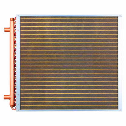VEVOR Water to Air Heat Exchanger, 24 x 24 in Finned Tube HVAC Heat Exchanger Coil with Copper Tubes & Aluminum Fins, 225K BTU Output for Outdoor Wood Furnace, Hydronic Heating & Cooling Systems - CPGSHRQ24INCX5EY7001V0 - view 10