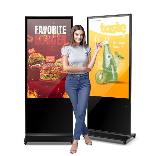 VEVOR 55 Inch Digital Signage Display, Touchscreen Digital Kiosk, Indoor Floor Standing Kiosk Display, 4K UHD LCD Screen, 2GB RAM & 32GB ROM, with WiFi HDMI/USB Input, Commercial Advertising Display - CPKDZGGT4K558KB0LV1 - view 2
