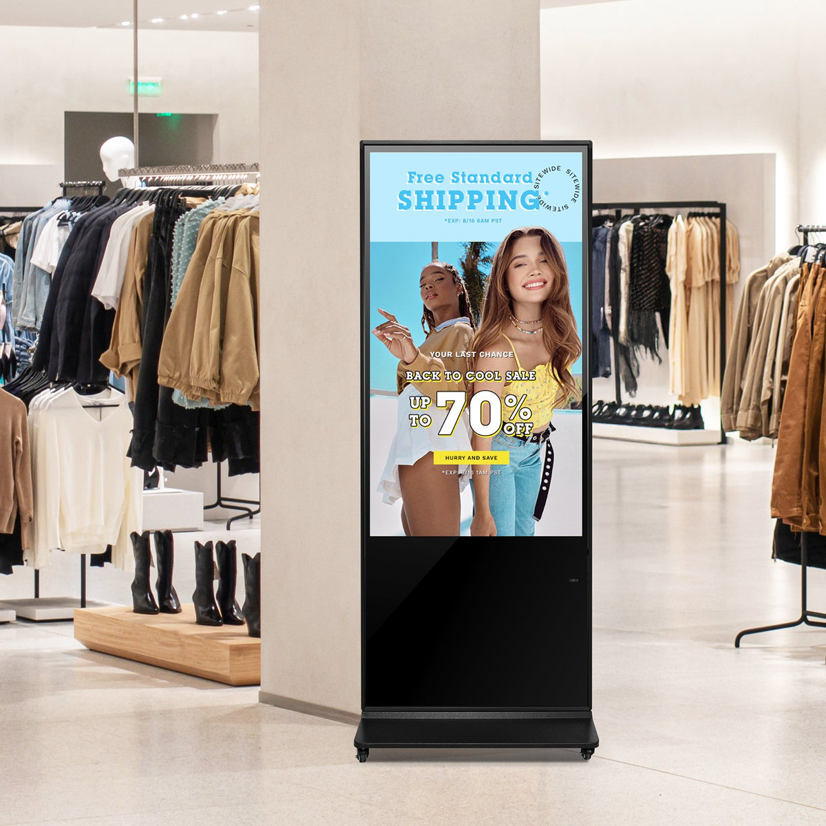 VEVOR 55 Inch Digital Signage Display, Touchscreen Digital Kiosk, Indoor Floor Standing Kiosk Display, 4K UHD LCD Screen, 2GB RAM & 32GB ROM, with WiFi HDMI/USB Input, Commercial Advertising Display - CPKDZGGT4K558KB0LV1 - view 9