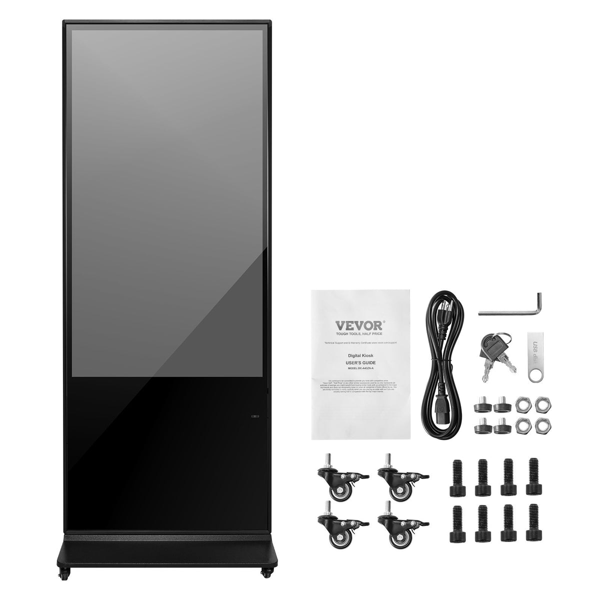 VEVOR 55 Inch Digital Signage Display, Touchscreen Digital Kiosk, Indoor Floor Standing Kiosk Display, 4K UHD LCD Screen, 2GB RAM & 32GB ROM, with WiFi HDMI/USB Input, Commercial Advertising Display - CPKDZGGT4K558KB0LV1 - view 10
