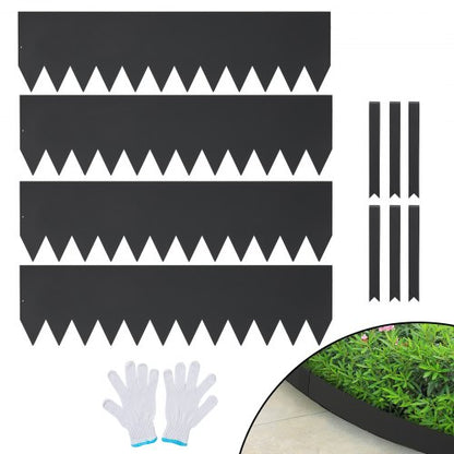 VEVOR Steel Landscape Edging, 4-pack Steel Garden Edging Borders, 40" L x 12" H Strips, Hammer-in Edging Border with 6 Clips, Bendable Metal Landscape Edging for Yard, Garden, Lawn - CPPZ12INCH13H20KAV0 - view 2