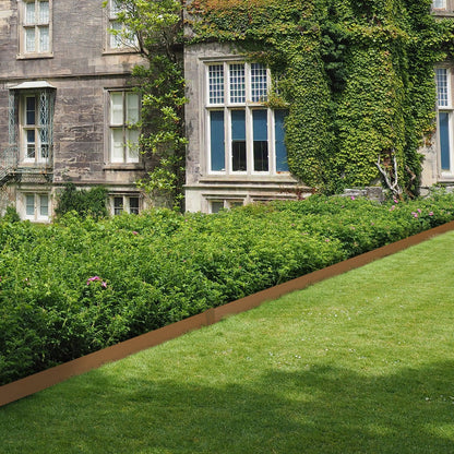 VEVOR Steel Landscape Edging, 10-pack Steel Garden Edging Borders, 39.6" L x 2" H Strips, Hammer-in Edging Border, Bendable Metal Landscape Edging for Yard, Garden, 2.5" Spike Height, Rustic Brown - CPPZ45INCH33L0JNFV0 - view 9