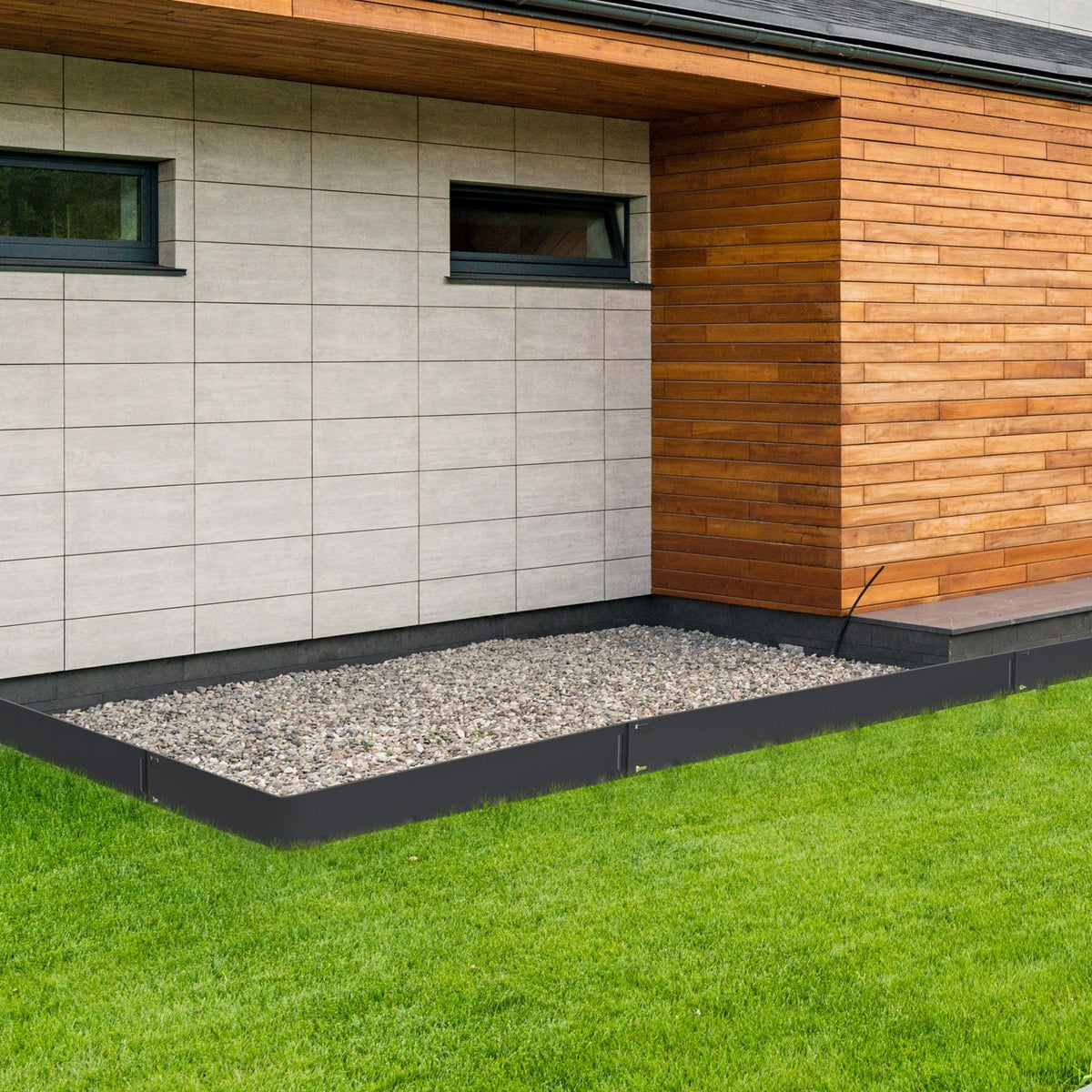 VEVOR Steel Landscape Edging, 5-pack Steel Garden Edging Borders, 39" L x 4" H Strips, Hammer-in Edging Border, Bendable Metal Landscape Edging for Yard, Garden, Lawn, 3.15" Spike Height, Black - CPPZ4INCH162YC9MOV0 - view 9