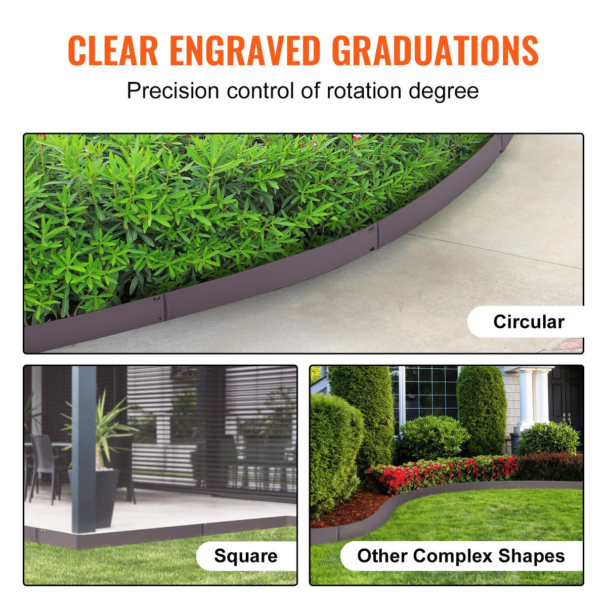 VEVOR Steel Landscape Edging, 5-pack Steel Garden Edging Borders, 39" L x 5" H Strips, Hammer-in Edging Border, Bendable Metal Landscape Edging for Yard, Garden, Lawn, 3.15" Spike Height, Brown - CPPZ5INCH162R3IS3V0 - view 5