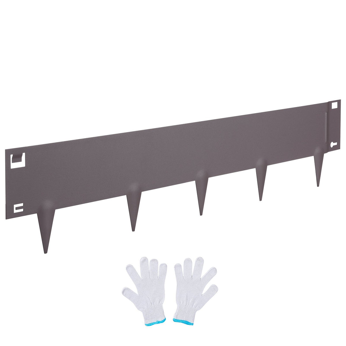 VEVOR Steel Landscape Edging, 5-pack Steel Garden Edging Borders, 39" L x 5" H Strips, Hammer-in Edging Border, Bendable Metal Landscape Edging for Yard, Garden, Lawn, 3.15" Spike Height, Brown - CPPZ5INCH162R3IS3V0 - view 10