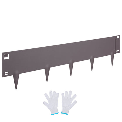 VEVOR Steel Landscape Edging, 5-pack Steel Garden Edging Borders, 39" L x 5" H Strips, Hammer-in Edging Border, Bendable Metal Landscape Edging for Yard, Garden, Lawn, 3.15" Spike Height, Brown - CPPZ5INCH162R3IS3V0 - view 10