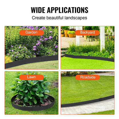VEVOR Steel Landscape Edging, 4-pack Steel Garden Edging Borders, 40" L x 8" H Strips, Hammer-in Edging Border with 6 Clips, Bendable Metal Landscape Edging for Yard, Garden, Lawn - CPPZ8INCH133HVLDOV0 - view 7