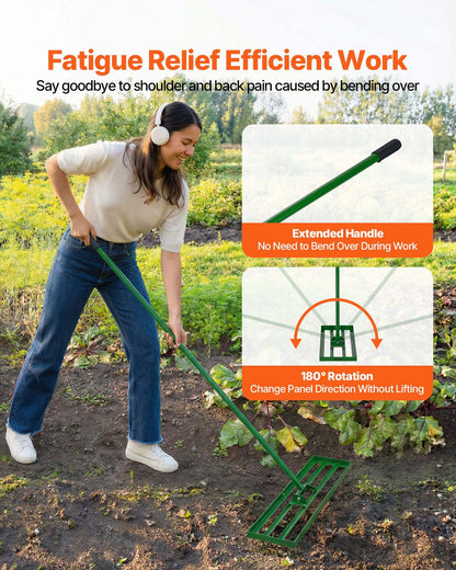 VEVOR Lawn Leveling Rake, 36"x10" Level Lawn Tool, Heavy-duty Lawn Leveler with 78" Steel Extended Handle, Yard Leveling Rake Suit for Garden, Golf Lawn, Farm - CPPZP1036000SKWNC002V0 - view 7