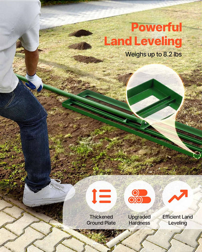 VEVOR Lawn Leveling Rake, 48"x10" Level Lawn Tool, Heavy-duty Lawn Leveler with 78" Steel Extended Handle, Yard Leveling Rake Suit for Garden, Golf Lawn, Farm - CPPZP1048000TBPBM002V0 - view 4