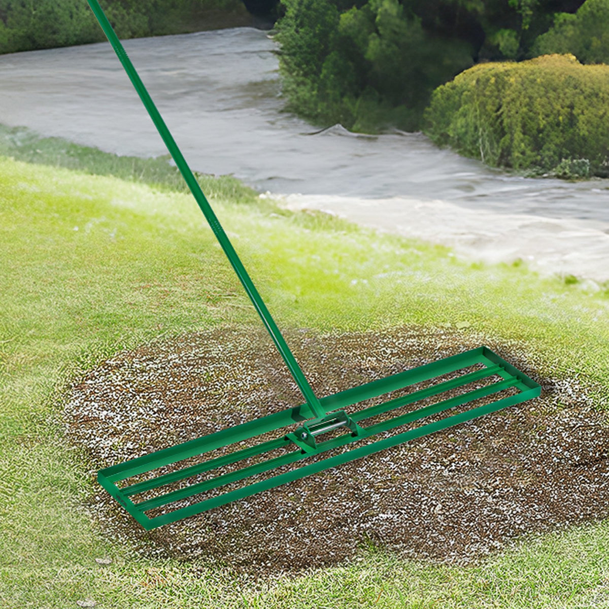 VEVOR Lawn Leveling Rake, 48"x10" Level Lawn Tool, Heavy-duty Lawn Leveler with 78" Steel Extended Handle, Yard Leveling Rake Suit for Garden, Golf Lawn, Farm - CPPZP1048000TBPBM002V0 - view 9