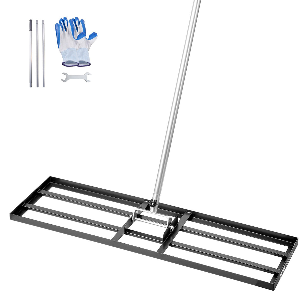 VEVOR Lawn Leveling Rake, Lawn Leveler with 83.9 in Handle, 36x10 in Ground Plate, Rust-Resistant Carbon Steel Soil Leveler, 3 Heights Adjustable, Effort Saving Lawn Leveling Tool for Yard Golf Court - CPPZPEKCGK10365WEV0 - view 1